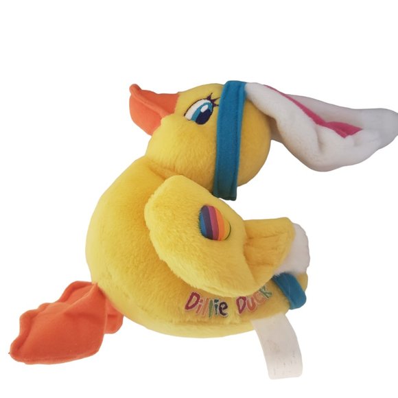 Lisa Frank Dillie Duck Easter Spring Beanie Plush Stuffed Animal Vintage 1998 - Picture 5 of 6